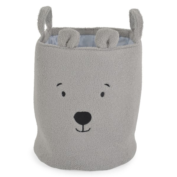 Coș Textil Depozitare Jucării Copii Moni Toys Nori Grey, Închidere Șnur, 35x45 cm, 43 L