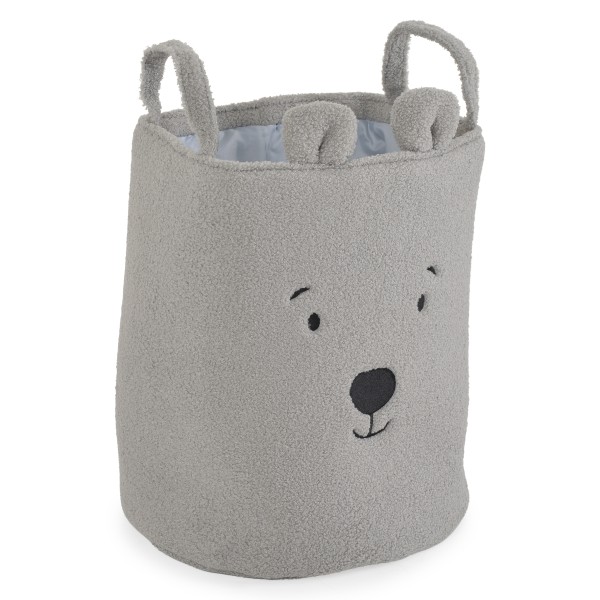 Coș Textil Depozitare Jucării Copii Moni Toys Nori Grey, Închidere Șnur, 35x45 cm, 43 L