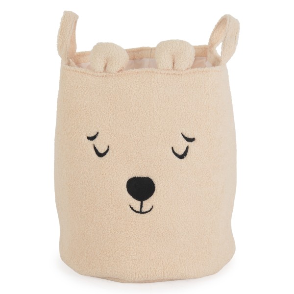 Coș Textil Depozitare Jucării Copii Moni Toys Nori Beige, Închidere Șnur, 35x45 cm, 43 L