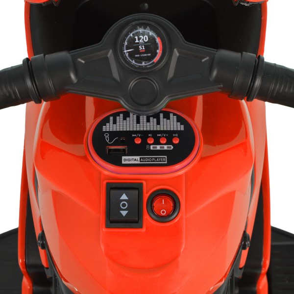 Motocicletă Electrică Moni Nairobi Red, 2 Motoare 25W, MP3+USB, Lumini, 6V 7Ah, 3-8 Ani