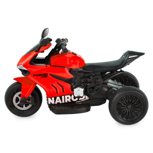 Motocicletă Electrică Moni Nairobi Red, 2 Motoare 25W, MP3+USB, Lumini, 6V 7Ah, 3-8 Ani