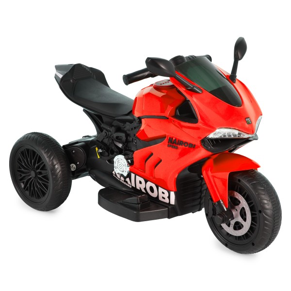 Motocicletă Electrică Moni Nairobi Red, 2 Motoare 25W, MP3+USB, Lumini, 6V 7Ah, 3-8 Ani