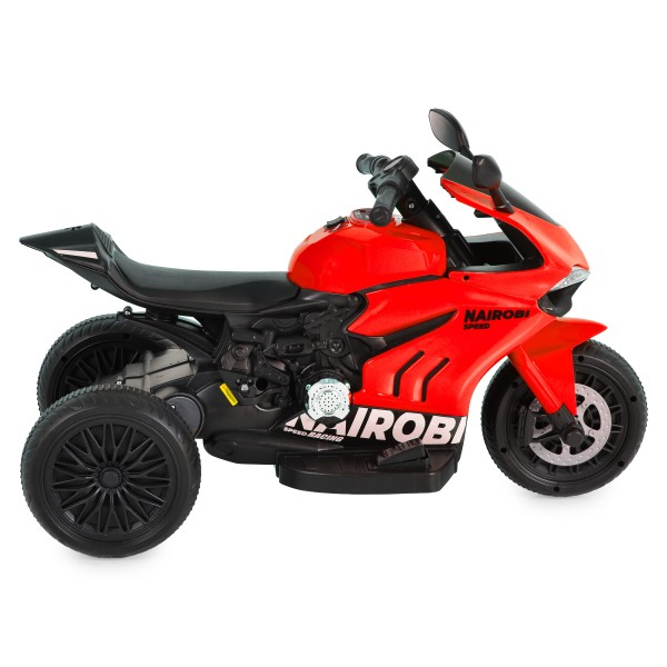 Motocicletă Electrică Moni Nairobi Red, 2 Motoare 25W, MP3+USB, Lumini, 6V 7Ah, 3-8 Ani