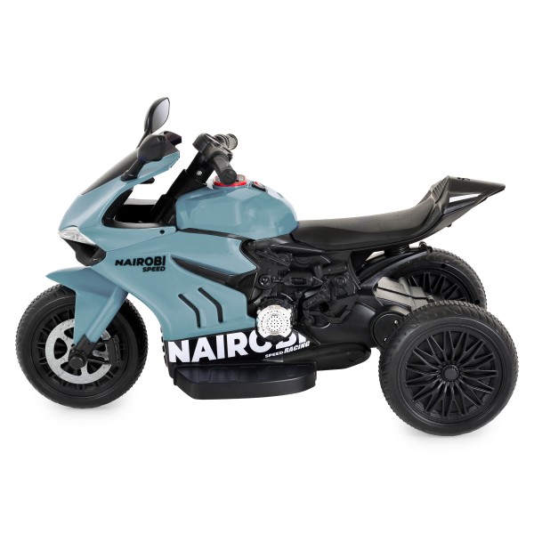 Motocicletă Electrică Moni Nairobi Grey, 2 Motoare 25W, MP3+USB, Lumini, 6V 7Ah, 3-8 Ani