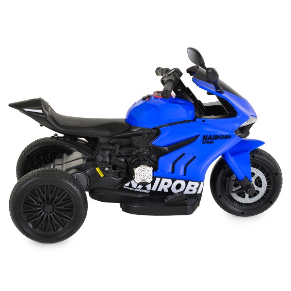 Motocicletă Electrică Moni Nairobi Blue, 2 Motoare 25W, MP3+USB, Lumini, 6V 7Ah, 3-8 Ani