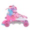 Patine cu Role Reglabile 34-37 Byox Blyss Pink, 2în1 Inline + Tri-Skate, Roată LED, Sclipici