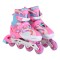 Patine cu Role Reglabile 34-37 Byox Blyss Pink, 2în1 Inline + Tri-Skate, Roată LED, Sclipici