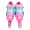 Patine cu Role Reglabile 34-37 Byox Blyss Pink, 2în1 Inline + Tri-Skate, Roată LED, Sclipici