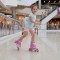 Patine cu Role Reglabile 34-37 Byox Blyss Pink, 2în1 Inline + Tri-Skate, Roată LED, Sclipici