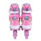 Patine cu Role Reglabile 34-37 Byox Blyss Pink, 2în1 Inline + Tri-Skate, Roată LED, Sclipici