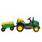 Tractor Electric Moni Terron Green cu Remorcă și Lopată, 12V, 3 Viteze, Telecomandă 2.4 GHz, 3-8 Ani