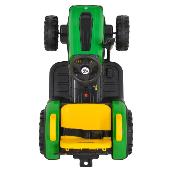 Tractor Electric Moni Terron Green cu Remorcă și Lopată, 12V, 3 Viteze, Telecomandă 2.4 GHz, 3-8 Ani