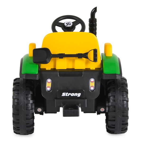 Tractor Electric Moni Terron Green cu Remorcă și Lopată, 12V, 3 Viteze, Telecomandă 2.4 GHz, 3-8 Ani