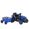 Tractor Electric Moni Terron Blue cu Remorcă și Lopată, 12V, 3 Viteze, Telecomandă 2.4 GHz, 3-8 Ani