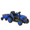 Tractor Electric Moni Terron Blue cu Remorcă și Lopată, 12V, 3 Viteze, Telecomandă 2.4 GHz, 3-8 Ani