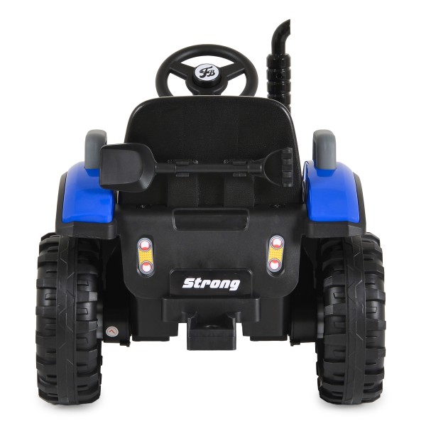 Tractor Electric Moni Terron Blue cu Remorcă și Lopată, 12V, 3 Viteze, Telecomandă 2.4 GHz, 3-8 Ani