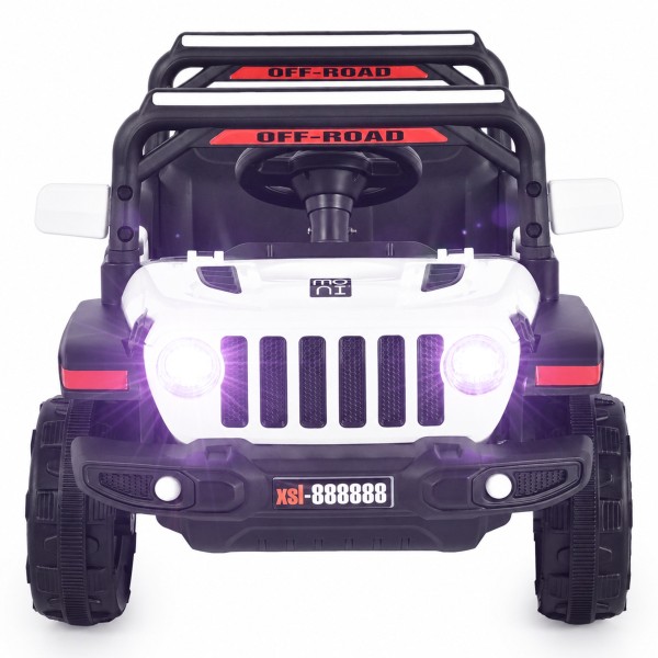 Jeep Electric Moni Tango White, 12V, Funcție Balansare, Uși Mobile, Telecomandă 2.4 GHz, 3 Ani+