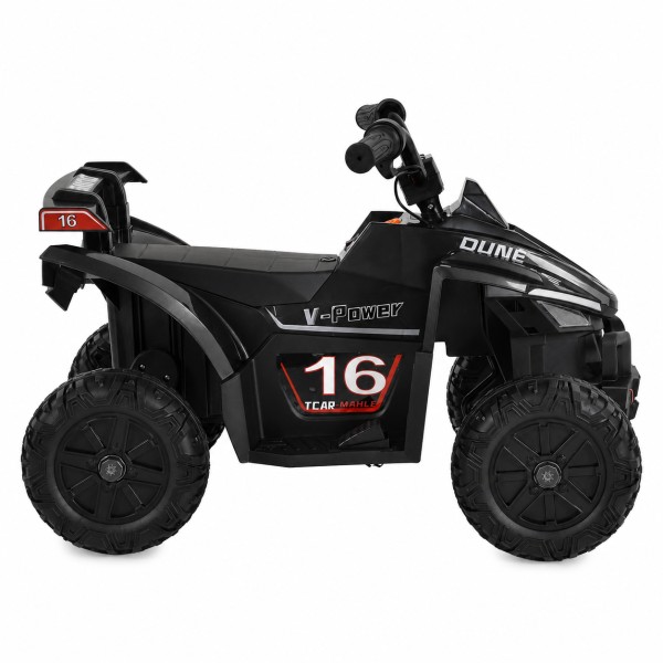 ATV Electric Moni Dune Black, 12V, Control prin Mâner, Faruri, MP3+USB, 30 kg, 3-8 Ani