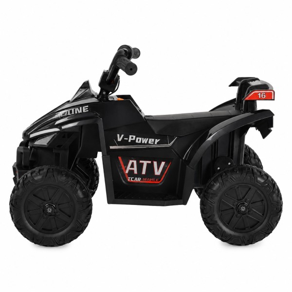 ATV Electric Moni Dune Black, 12V, Control prin Mâner, Faruri, MP3+USB, 30 kg, 3-8 Ani