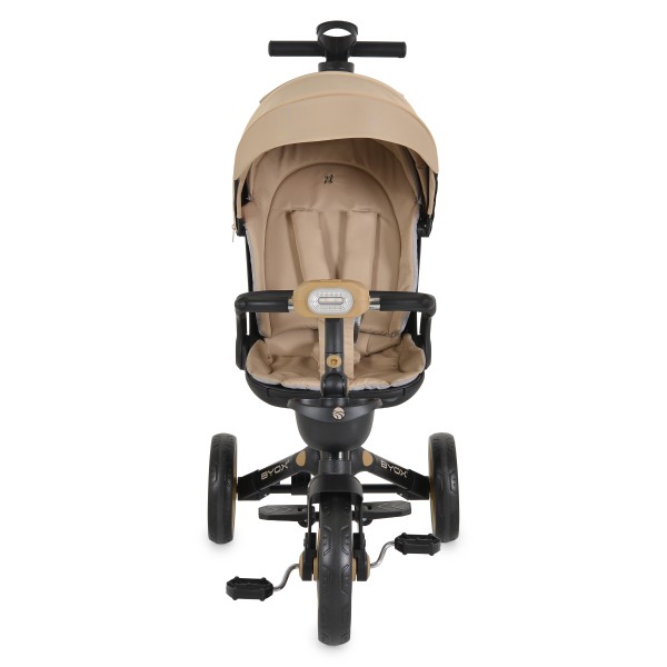 Tricicleta Pliabila Byox FoldiGo Beige, Șezut Rotativ 360°, 2 Moduri, Copertină 3 Secțiuni, 12-60 Luni