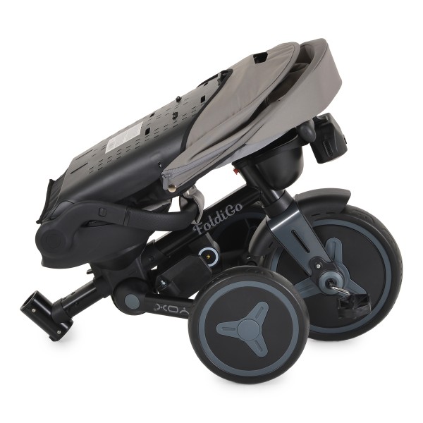 Tricicleta Pliabila Byox FoldiGo Grey, Șezut Rotativ 360°, 2 Moduri, Copertină 3 Secțiuni, 12-60 Luni