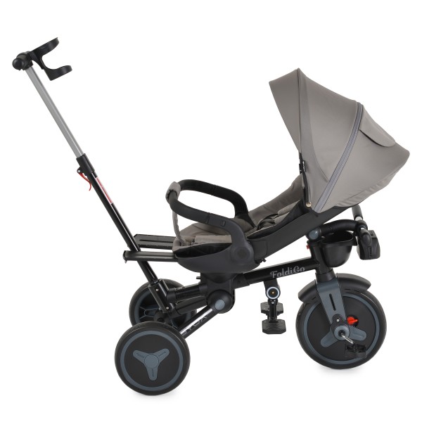 Tricicleta Pliabila Byox FoldiGo Grey, Șezut Rotativ 360°, 2 Moduri, Copertină 3 Secțiuni, 12-60 Luni