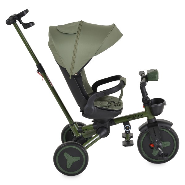 Tricicleta Pliabila Byox FoldiGo Green, Șezut Rotativ 360°, 2 Moduri, Copertină 3 Secțiuni, 12-60 Luni