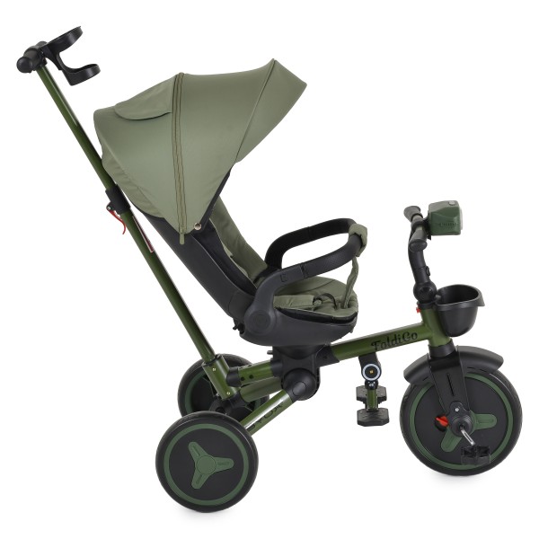 Tricicleta Pliabila Byox FoldiGo Green, Șezut Rotativ 360°, 2 Moduri, Copertină 3 Secțiuni, 12-60 Luni