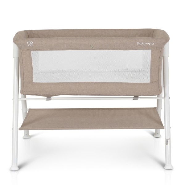 Pătuț Bebeluș Moni Kalinihta Beige, Pliabil, 2 Ferestre Plasă, Plasă Insecte, Raft Textil, 0 Luni+