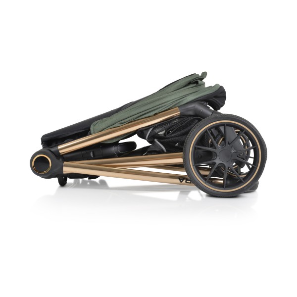 Cărucior 2în1 Cangaroo Hydra Green, Aluminiu, Coșuleț Nou-Născut, Ham 5 Puncte, Adaptor Maxi-Cosi, 0-4 Ani