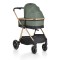 Cărucior 2în1 Cangaroo Hydra Green, Aluminiu, Coșuleț Nou-Născut, Ham 5 Puncte, Adaptor Maxi-Cosi, 0-4 Ani