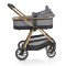 Cărucior 2în1 Cangaroo Hydra Grey, Aluminiu, Coșuleț Nou-Născut, Ham 5 Puncte, Adaptor Maxi-Cosi, 0-4 Ani