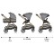 Cărucior 2în1 Cangaroo Hydra Grey, Aluminiu, Coșuleț Nou-Născut, Ham 5 Puncte, Adaptor Maxi-Cosi, 0-4 Ani