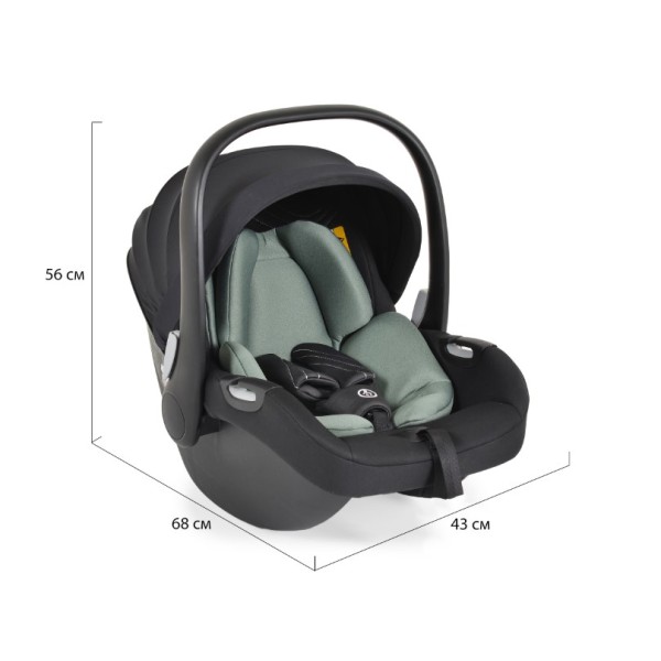 Scaun Auto I-Size Cangaroo Macan/Icon/Hydra Green, R129/03, Baza Oscilantă, Pernuță Nou-Născut, 40-83 cm, 0-15 Luni