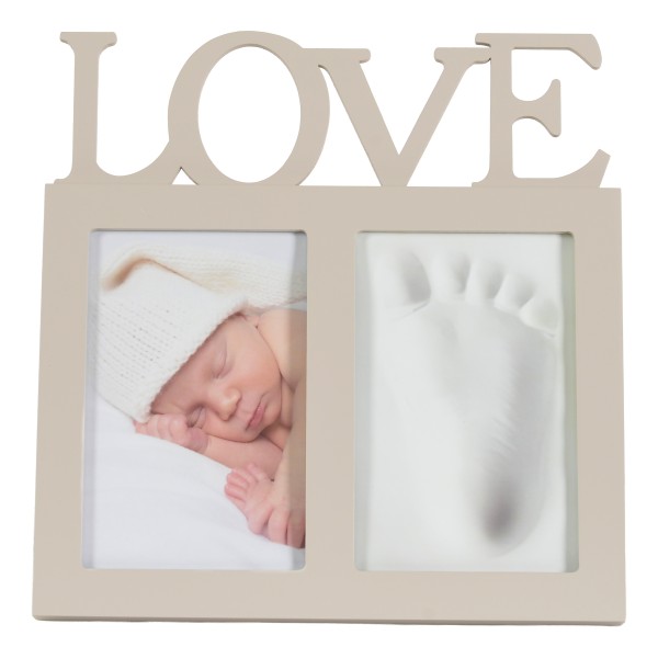 Kit Amprentă Bebeluș Cangaroo Love, Argilă + Ramă Foto, Mână sau Picior, 0 Luni+