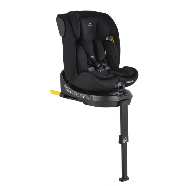 Scaun Auto Cangaroo Bravo Black I-Size, ISOFIX, Rotativ 360°, SPS Lateral, 10 Poziții Tetieră, 40-150 cm