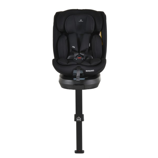 Scaun Auto Cangaroo Bravo Black I-Size, ISOFIX, Rotativ 360°, SPS Lateral, 10 Poziții Tetieră, 40-150 cm