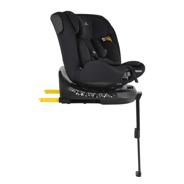 Scaun Auto Cangaroo Bravo Black I-Size, ISOFIX, Rotativ 360°, SPS Lateral, 10 Poziții Tetieră, 40-150 cm