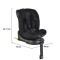 Scaun Auto Cangaroo Bravo Black I-Size, ISOFIX, Rotativ 360°, SPS Lateral, 10 Poziții Tetieră, 40-150 cm
