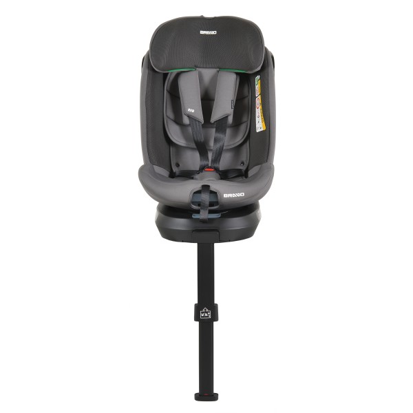 Scaun Auto Cangaroo Bravo Grey I-Size, ISOFIX, Rotativ 360°, SPS Lateral, 10 Poziții Tetieră, 40-150 cm