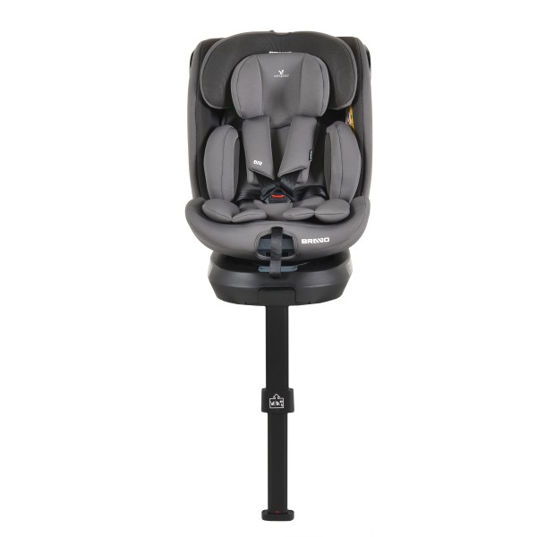 Scaun Auto Cangaroo Bravo Grey I-Size, ISOFIX, Rotativ 360°, SPS Lateral, 10 Poziții Tetieră, 40-150 cm