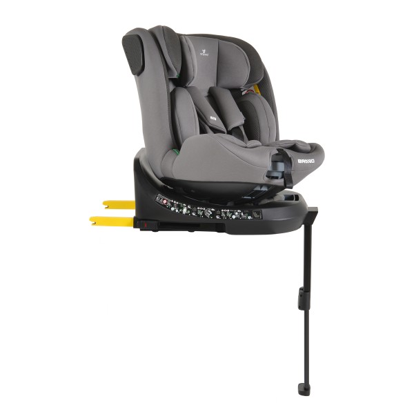 Scaun Auto Cangaroo Bravo Grey I-Size, ISOFIX, Rotativ 360°, SPS Lateral, 10 Poziții Tetieră, 40-150 cm