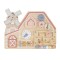 Tablă Educativă Montessori din Lemn Moni Toys, Casă de Fermă, Moară, Roți Dințate, Labirint, 3 Ani+