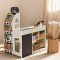 Magazin de Jucărie din Lemn Moni Toys, Tejghea cu Casă de Marcat, Alimente, Bancnote, Set Complet, 3 Ani+