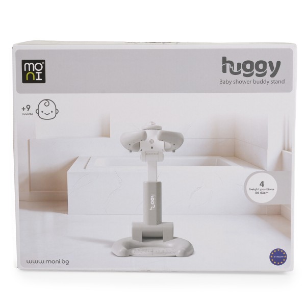Suport de Baie Bebeluș Moni Huggy Grey, Antiderapant, Pliabil, 4 Înălțimi, 9-36 Luni