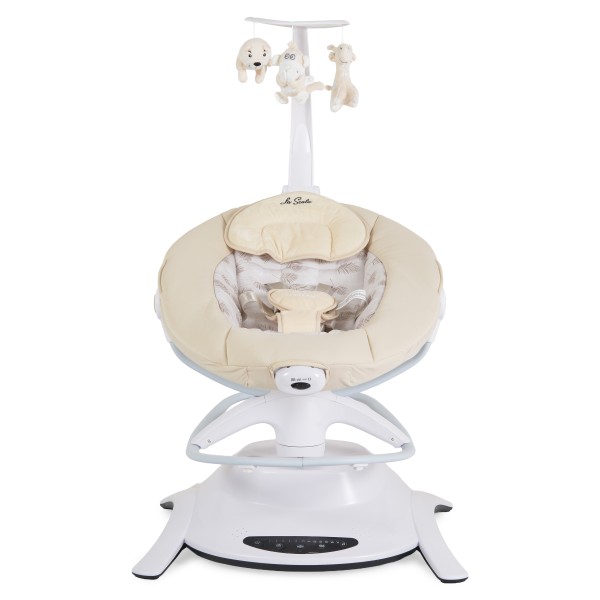 Leagăn Electric Cangaroo La Scala Beige, 6 Moduri, 5 Viteze, Rotativ 360°, Telecomandă, 12 Melodii, 0-9 kg