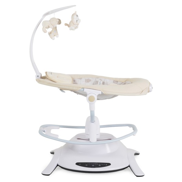 Leagăn Electric Cangaroo La Scala Beige, 6 Moduri, 5 Viteze, Rotativ 360°, Telecomandă, 12 Melodii, 0-9 kg