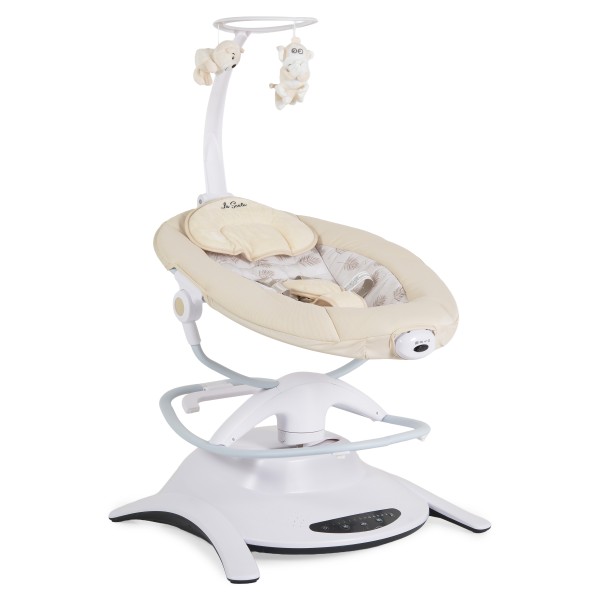 Leagăn Electric Cangaroo La Scala Beige, 6 Moduri, 5 Viteze, Rotativ 360°, Telecomandă, 12 Melodii, 0-9 kg