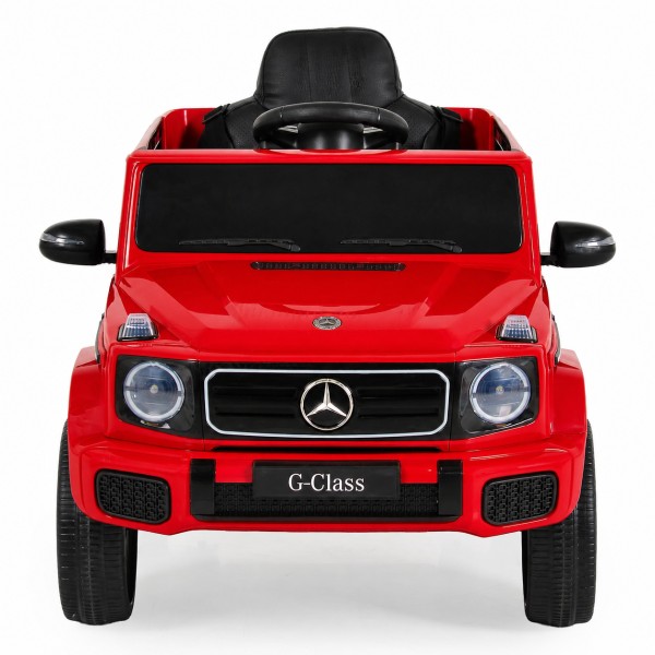 Mașină Electrică Mercedes-Benz G580 Red pentru Copii, 12V, Telecomandă 2.4 GHz, Bluetooth, Scaun din Piele, Anvelope EVA, 3-8 Ani