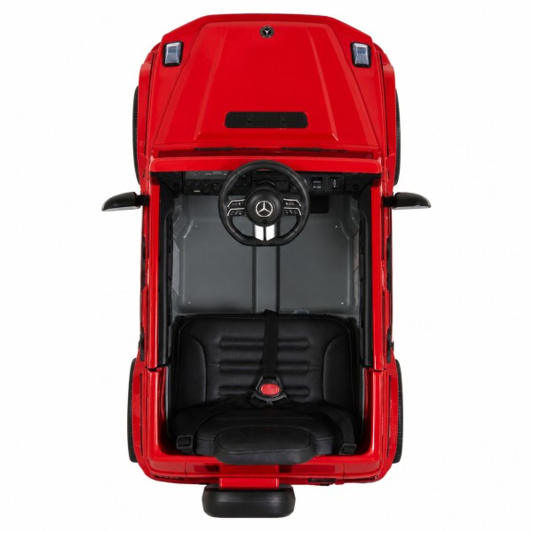 Mașină Electrică Mercedes-Benz G580 Red pentru Copii, 12V, Telecomandă 2.4 GHz, Bluetooth, Scaun din Piele, Anvelope EVA, 3-8 Ani